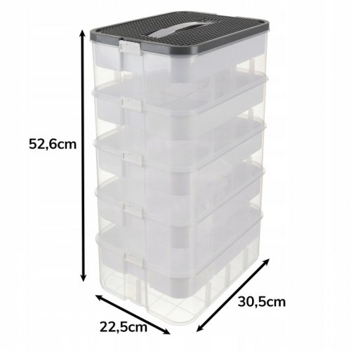 Kruzzel 25759 Úložný box na stavebnici, 35 l, 5 pater 