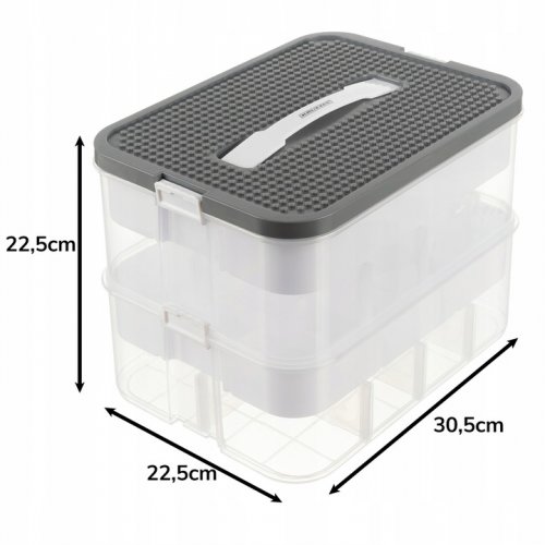 Kruzzel 25756 Úložný box na stavebnici, 15 l, 2 patra