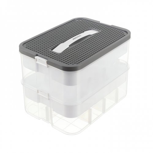 Kruzzel 25756 Úložný box na stavebnici, 15 l, 2 patra