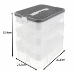 Kruzzel 25757 Úložný box na stavebnici, 22 l, 3 patra 