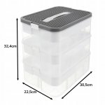 Kruzzel 25757 Úložný box na stavebnici, 22 l, 3 patra