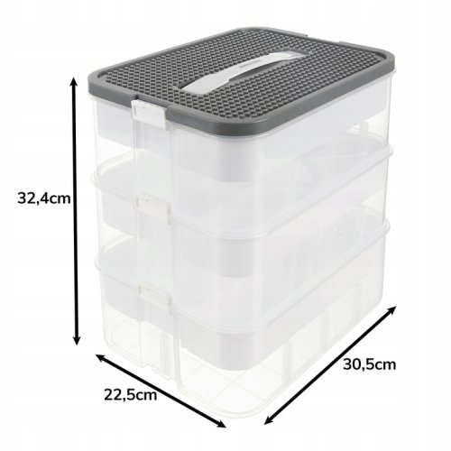 Kruzzel 25757 Úložný box na stavebnici, 22 l, 3 patra 