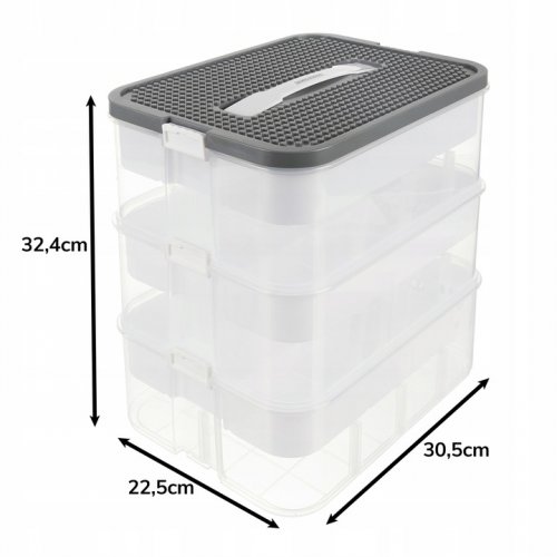 Kruzzel 25757 Úložný box na stavebnici, 22 l, 3 patra
