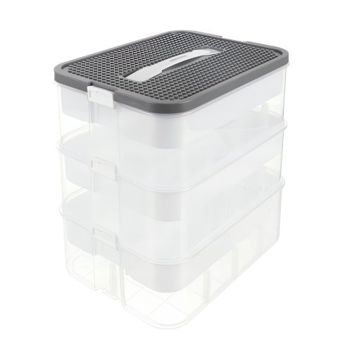 Kruzzel 25757 Úložný box na stavebnici, 22 l, 3 patra 