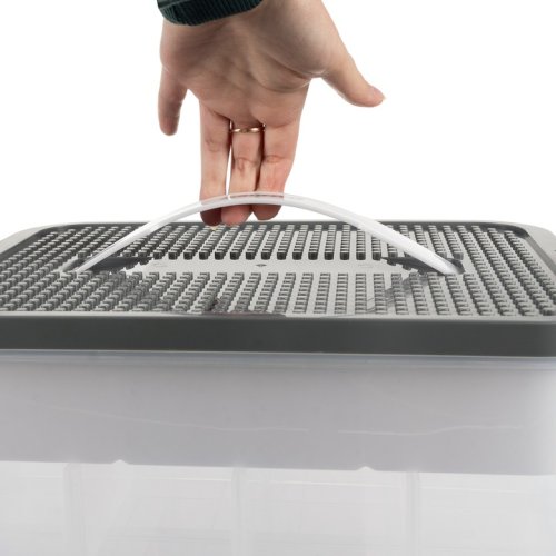 Kruzzel 25757 Úložný box na stavebnici, 22 l, 3 patra 