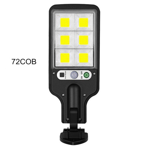Pronett XJ5640 Solárne pouličné osvetlenie 72 LED COB, IP65, 2,5 W, čierna
