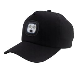 Pronett XJ5689 Kšiltovka s čelovkou USB, černá