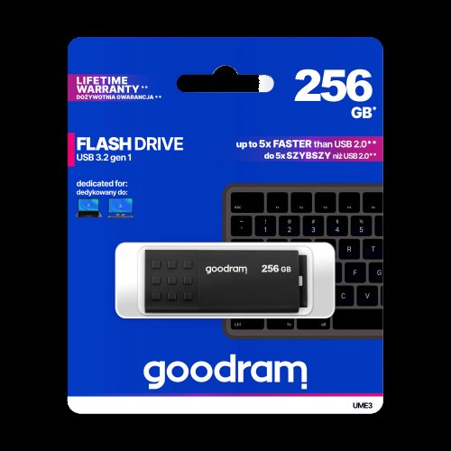Goodram USB 3.2 256GB flash disk, černý