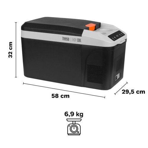 Teesa TSA5008 Turistická chladnička s kompresorom DC12/24V AC 230V, 13 l čierna