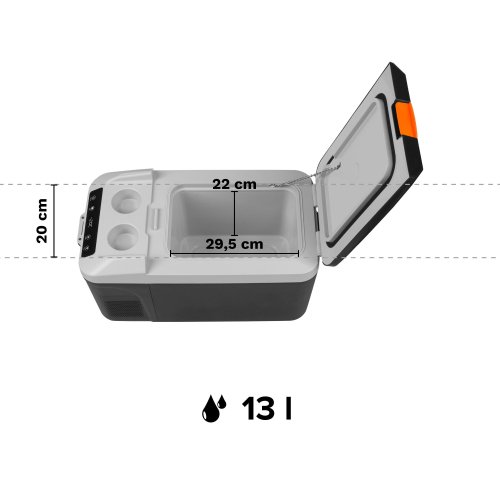 Teesa TSA5008 Turistická chladnička s kompresorom DC12/24V AC 230V, 13 l čierna