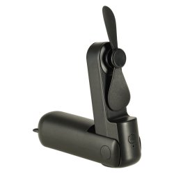 KIK KX3075 Skladací ventilátor, USB, 1200 mAh, USB-C, čierny