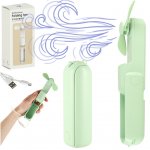 KIK KX3075 Ventilátor skládací, USB, 1200 mAh, USB-C, zelená