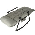 KIK KX3081 Záhradné hojdacie kreslo s matracom, 100 kg, sivé