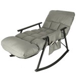 KIK KX3081 Záhradné hojdacie kreslo s matracom, 100 kg, sivé