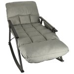 KIK KX3081 Záhradné hojdacie kreslo s matracom, 100 kg, sivé