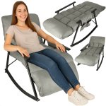 KIK KX3081 Záhradné hojdacie kreslo s matracom, 100 kg, sivé