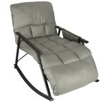 KIK KX3081 Záhradné hojdacie kreslo s matracom, 100 kg, sivé