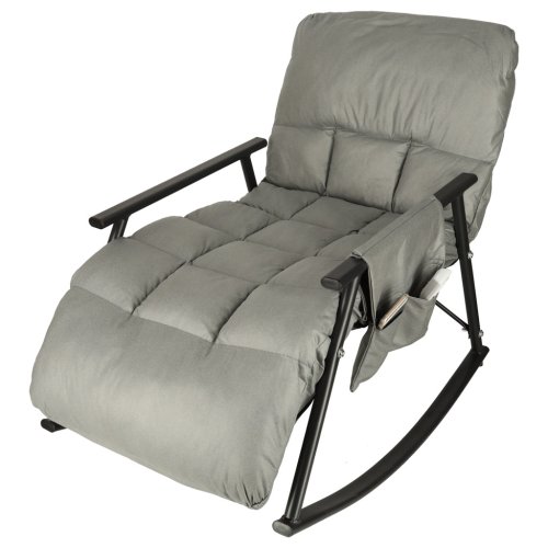 KIK KX3081 Záhradné hojdacie kreslo s matracom, 100 kg, sivé