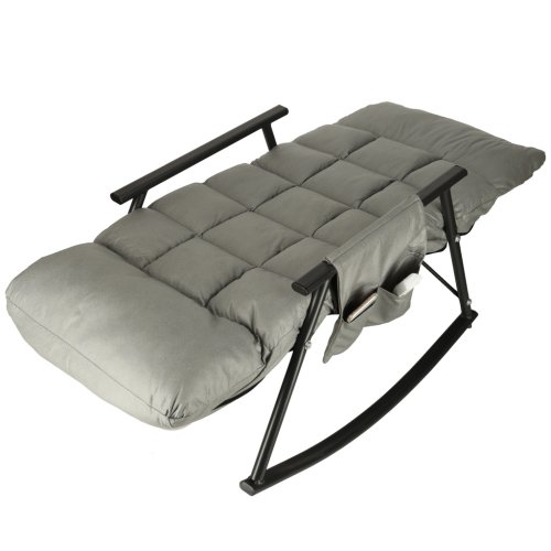 KIK KX3081 Záhradné hojdacie kreslo s matracom, 100 kg, sivé