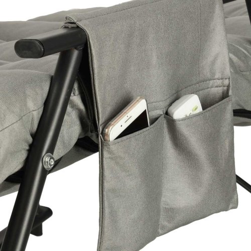 KIK KX3081 Záhradné hojdacie kreslo s matracom, 100 kg, sivé