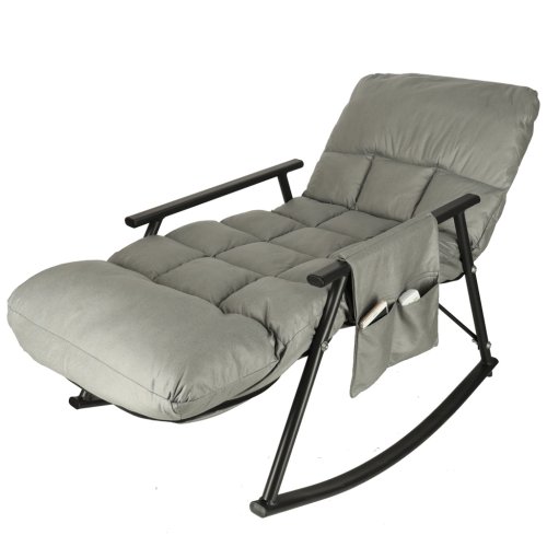 KIK KX3081 Záhradné hojdacie kreslo s matracom, 100 kg, sivé