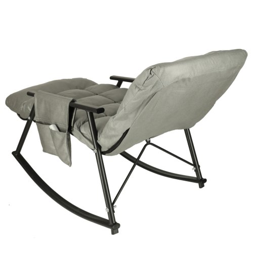 KIK KX3081 Záhradné hojdacie kreslo s matracom, 100 kg, sivé