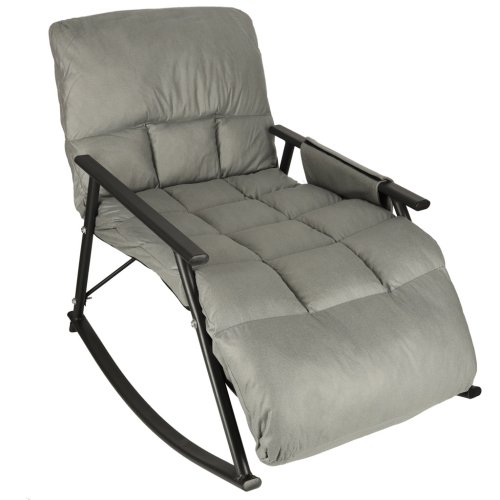 KIK KX3081 Záhradné hojdacie kreslo s matracom, 100 kg, sivé