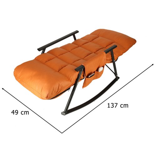 KIK KX3081 Zahradní houpací křeslo s matrací, 100 kg, oranžová