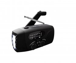 Verk 27285 Solární rádio s dynamem, LED osvětlením a powerbankou, černé