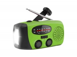 Verk 27285 Solárne rádio s dynamom, LED svetlom a power bankou, zelené