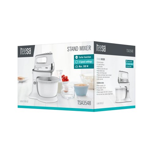 Teesa TSA3548 Ručný mixér s otočnou nádobou 3,4 l, 500 W, biely