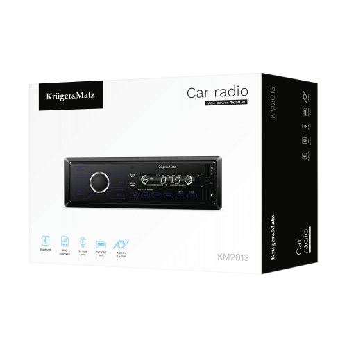 Autorádio Kruger&Matz KM2013 s Bluetooth, DIN, USB, AUX, Jack 3,5 mm