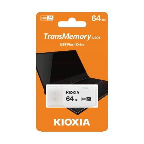 KIOXIA Flash disk Hayabusa USB 3.2, 64 GB, bílá