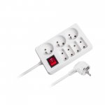 Rebel Prodlužovací kabel s vypínačem 7 zásuvek, 1,5m, bílý 