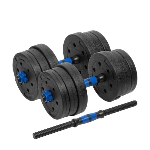 Rebel RBA-2300 Nastaviteľné činky s konektorom 2 x 10 kg, čierna a modrá