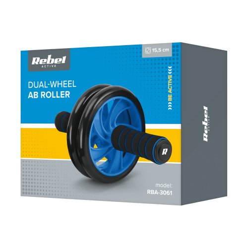 Rebel RBA-3061 Posilovací kolečko s podložkou AB Wheel AB-2, černomodré