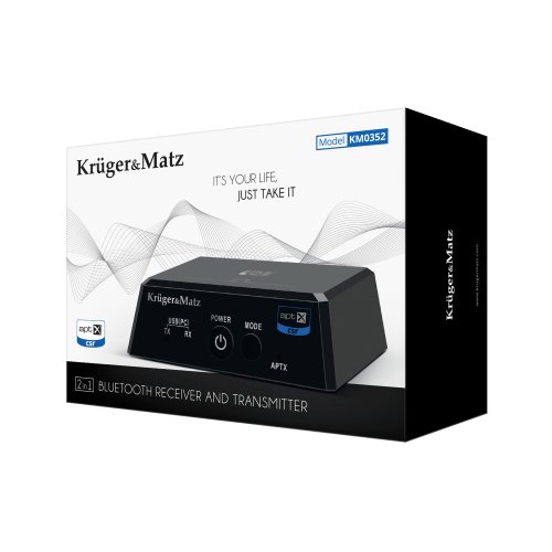 Kruger&Matz KM0352 Bluetooth vysílač a přijímač BT-1, HiFi Audio (Apt-X , NFC) 