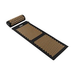 Rebel RBA-6003-GL Akupresúrna masážna podložka XXL + vankúš 130 x 50 cm, čierna a zlatá