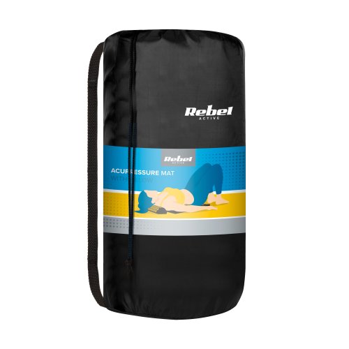 Rebel RBA-6002-BK Akupresurní masážní podložka + polštářek 72 x 42cm, černošedá