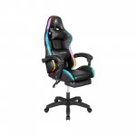 Kruger&Matz KM0790 Herná stolička s opierkou na nohy a LED RGB podsvietením GX-150, čierna