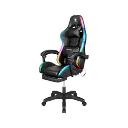 Kruger&Matz KM0790 Herní židle s podnožkou a LED RGB podsvícením GX-150, černá