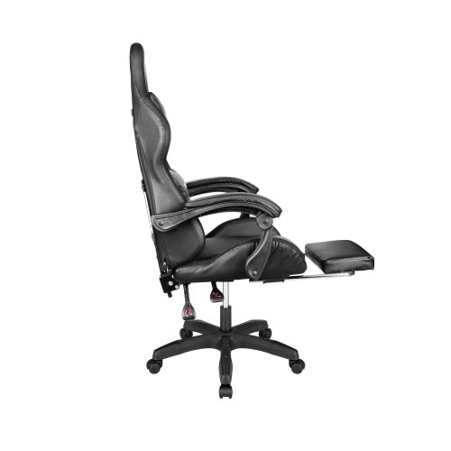 Kruger&Matz KM0790 Herná stolička s opierkou na nohy a LED RGB podsvietením GX-150, čierna
