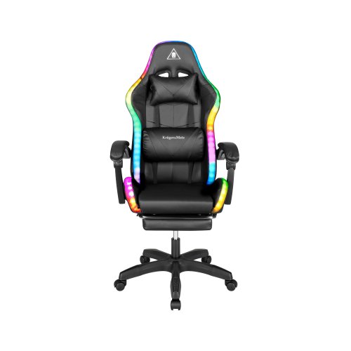 Kruger&Matz KM0790 Herná stolička s opierkou na nohy a LED RGB podsvietením GX-150, čierna
