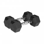 Rebel RBA-2325-5 Pogumované liatinové činky HEX 2 x 5 kg