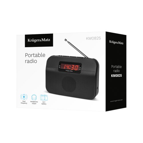 Kruger&Matz KM0825 Přenosné analogové rádio AM/FM, černé