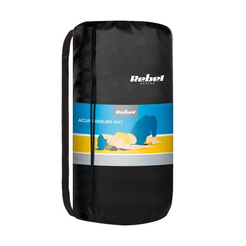Rebel RBA-6002-GL Akupresúrna masážna podložka + vankúš 72 x 42 cm, čierna a zlatá