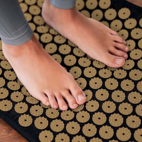 Rebel RBA-6002-GL Akupresúrna masážna podložka + vankúš 72 x 42 cm, čierna a zlatá