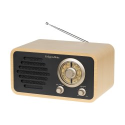 Kruger&Matz KM00828 Přenosné analogové rádio AM/FM, Retro, hnědé