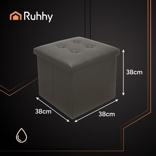 Ruhhy 25780 Stolička s úložným priestorom 38 x 38 cm sivá