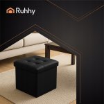 Ruhhy 25779 Taburet s úložným prostorem 38 x 38 cm, černý